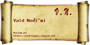 Vald Noémi névjegykártya