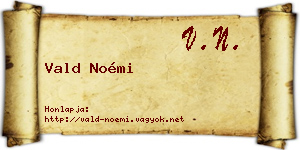Vald Noémi névjegykártya